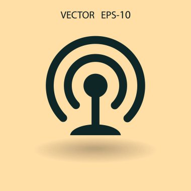 WiFi düz simgesi. vektör çizim