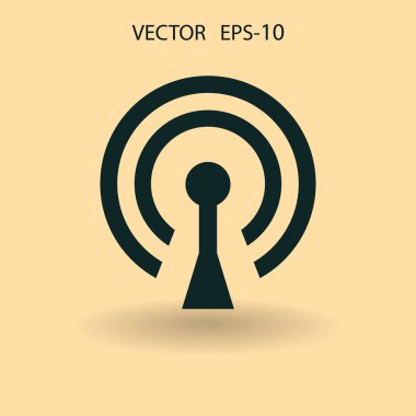 WiFi düz simgesi. vektör çizim