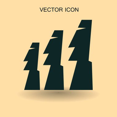 Paskalya Adası heykelleri vektör simge illustrarion