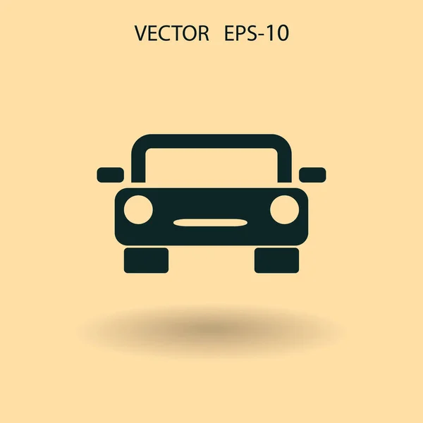 Sombra larga plana Icono del coche, ilustración del vector — Vector de stock