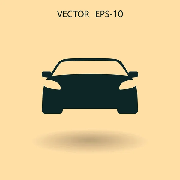 Sombra larga plana Icono del coche, ilustración del vector — Vector de stock