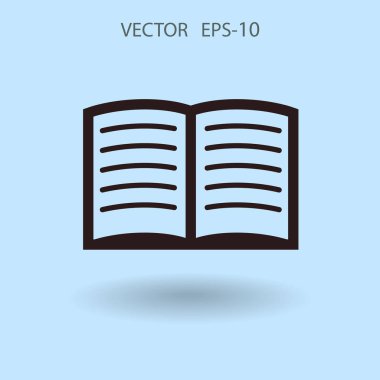 Düz simgesi kitap. vektör çizim