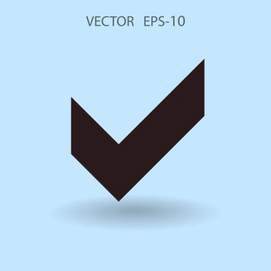 Onay kutusunun düz simgesi. vektör çizim