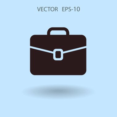 Evrak Çantası'nı düz simgesi. vektör çizim