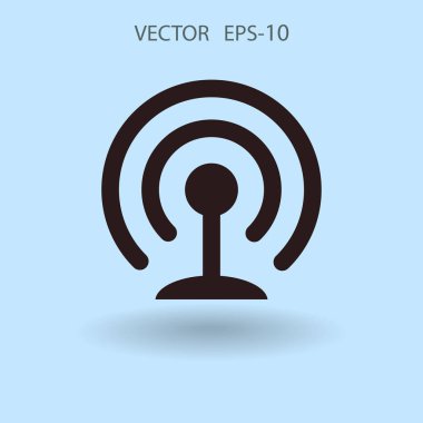 WiFi düz simgesi. vektör çizim