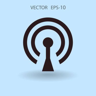 WiFi düz simgesi. vektör çizim