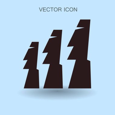 Paskalya Adası heykelleri vektör simge illustrarion