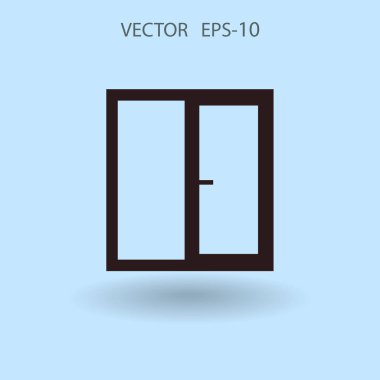 düz pencere simgesi, vektör çizim