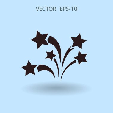 Düz bir havai fişek simgesi. Vektör.