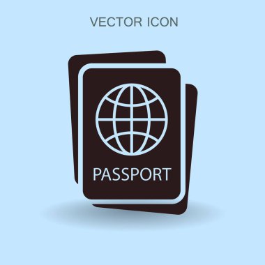 Pasaport ikonu vektör illüstrasyonu