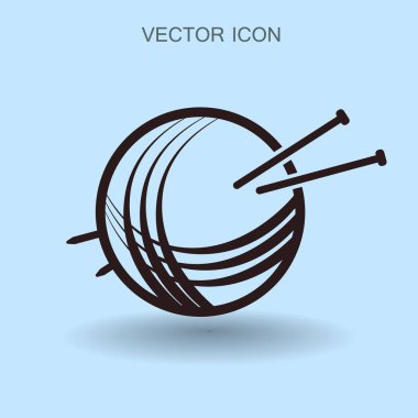 İplik ve örme iğneler simge vektör çizim