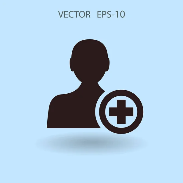 Flaches Symbol für Freund-Vektor-Illustration hinzufügen — Stockvektor