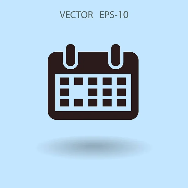 Flaches Symbol des Kalenders. Vektorillustration — Stockvektor