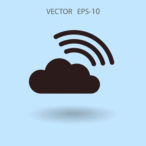 Ikon awan yang datar. ilustrasi vektor - Stok Vektor