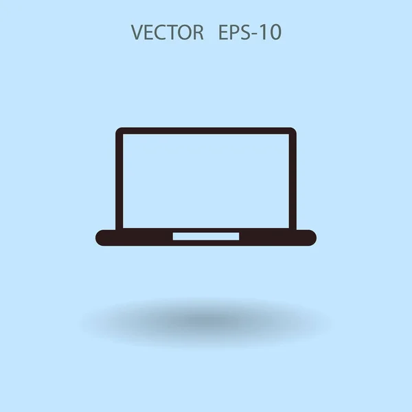 Düz dizüstü bilgisayar ikonu. vektör illüstrasyonu — Stok Vektör