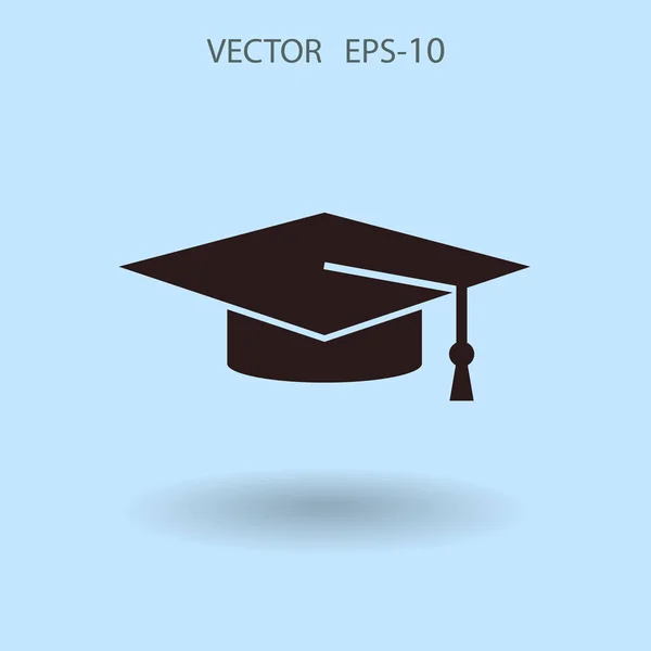 Ícone plano do graduado. ilustração vetorial — Vetor de Stock