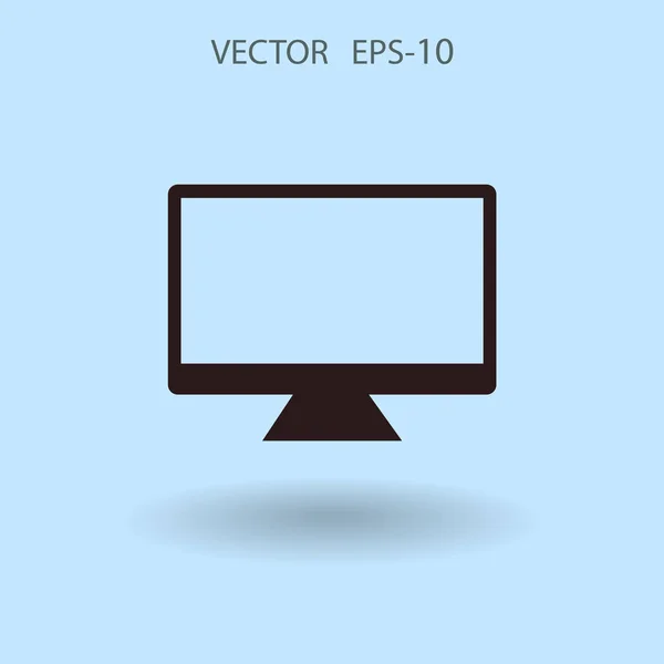 Ikon monitor yang datar. ilustrasi vektor - Stok Vektor