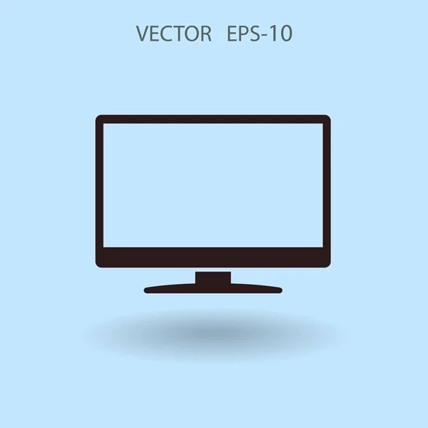 Flat icon of monitor. vector illustration — Stock Vector