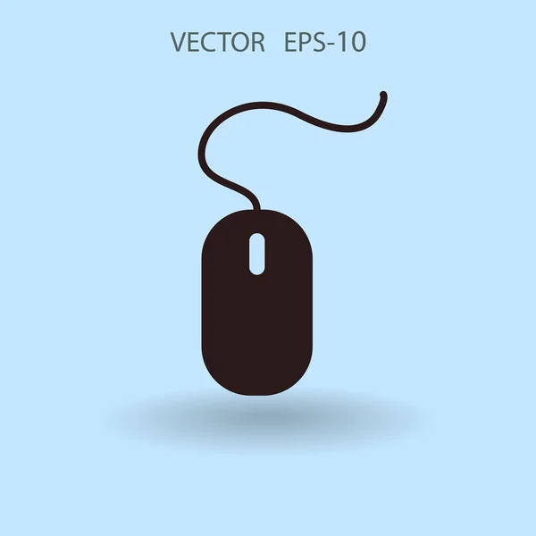 Flache Symbol der Maus. Vektorillustration — Stockvektor