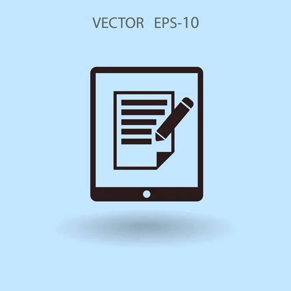 Touchpad notities pictogram. vectorillustratie — Stockvector