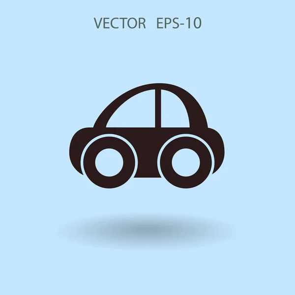 Flacher langer Schatten Auto-Ikone, Vektorillustration — Stockvektor