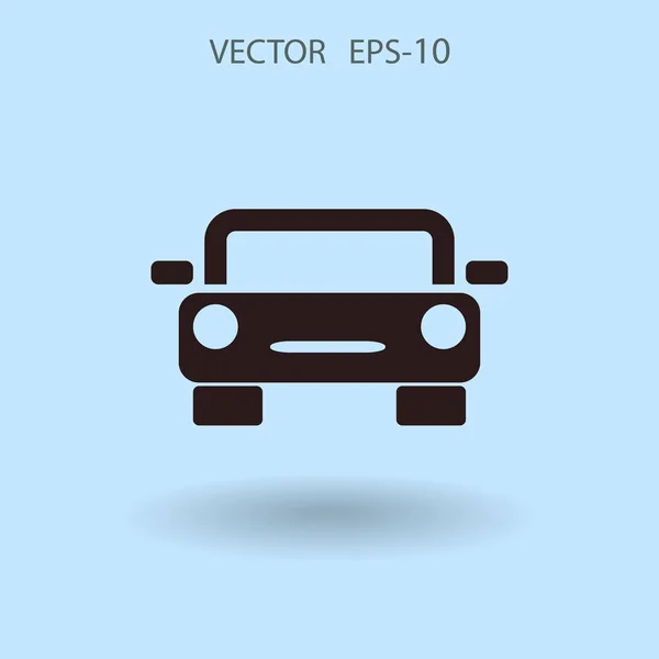 Плоская длинная тень иконка автомобиля, векторная иллюстрация — стоковый вектор
