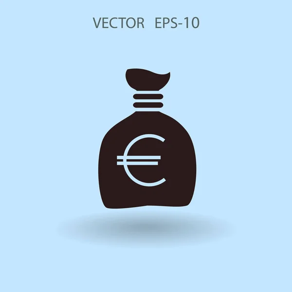Flat Money bag icon, vector illustration — Stock Vector