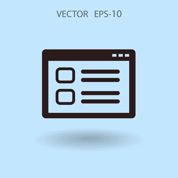 Icône de fenêtre Web plate, illustration vectorielle — Image vectorielle