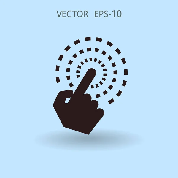 Vlakke Hand Touch pictogram, vectorillustratie — Stockvector