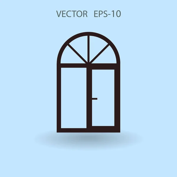 Düz pencere simgesi, vektör çizim — Stok Vektör