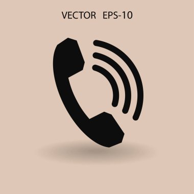 Bir telefon düz simgesi. vektör çizim
