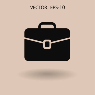 Evrak Çantası'nı düz simgesi. vektör çizim