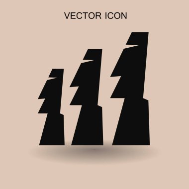 Paskalya Adası heykelleri vektör simge illustrarion