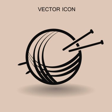 İplik ve örme iğneler simge vektör çizim