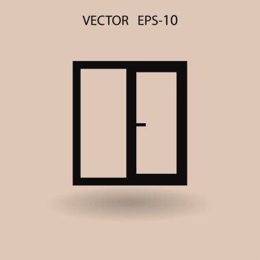 düz pencere simgesi, vektör çizim