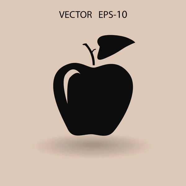 Platte icoon van apple vectorillustratie — Stockvector