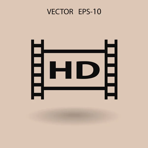 Platte icoon van hd-video. vectorillustratie — Stockvector