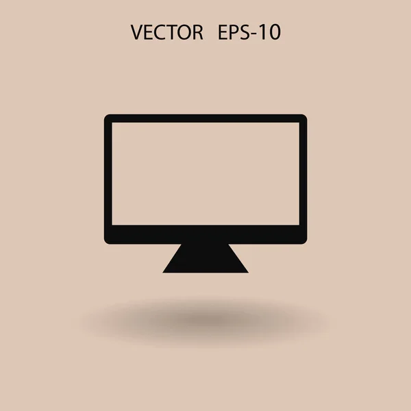Ikon monitor yang datar. ilustrasi vektor - Stok Vektor