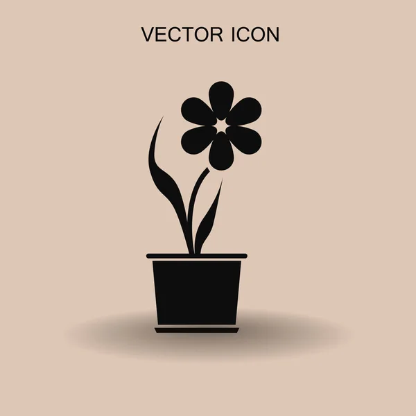 Ingemaakte plant bloem pictogram vectorillustratie — Stockvector