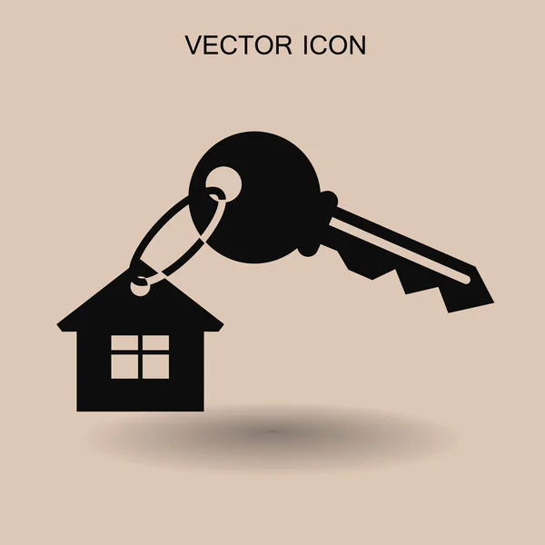 Casa icono clave vector ilustración — Vector de stock