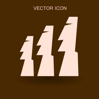 Paskalya Adası heykelleri vektör simge illustrarion