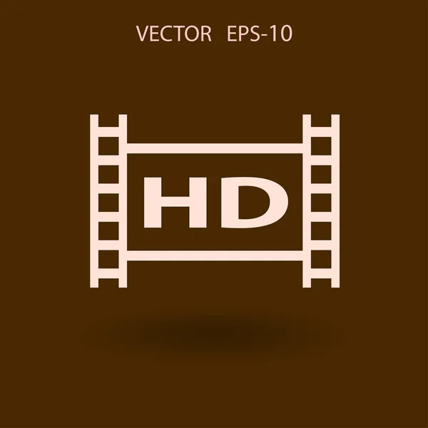Icône plate de la vidéo HD. illustration vectorielle — Image vectorielle