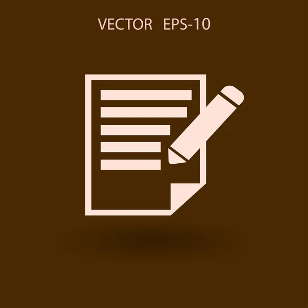 Platte pictogram van nota's. vectorillustratie — Stockvector