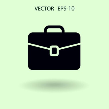 Evrak Çantası'nı düz simgesi. vektör çizim
