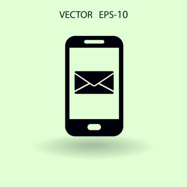 Mobil posta simgesi. vektör çizim