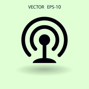 WiFi düz simgesi. vektör çizim