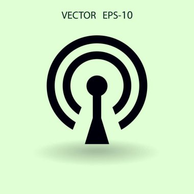 WiFi düz simgesi. vektör çizim