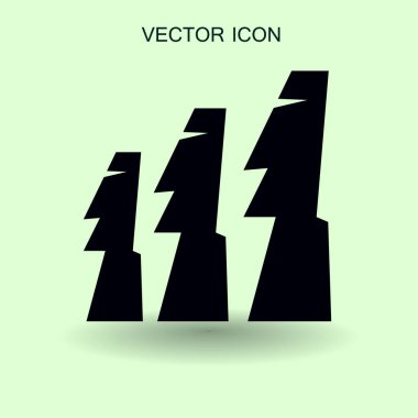 Paskalya Adası heykelleri vektör simge illustrarion