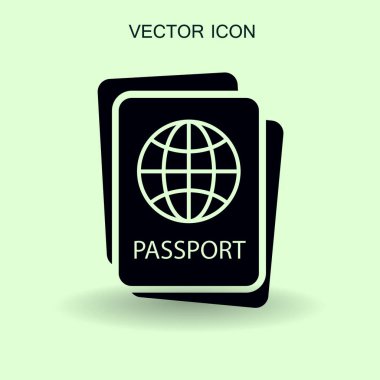 Pasaport ikonu vektör illüstrasyonu
