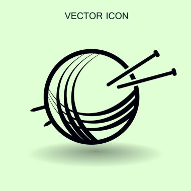 İplik ve örme iğneler simge vektör çizim